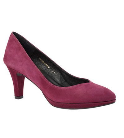 Zapato de salón de ante color burdeos de Zendra